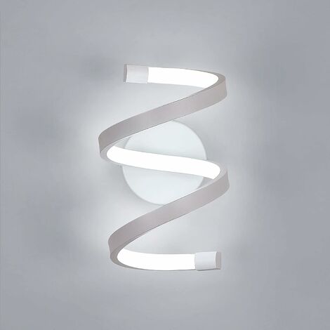 Applique Murale LED Interieur, Lampe Murale 18W spirale blanche, Luminaire Mural moderne pour Chambre Couloir Bureau