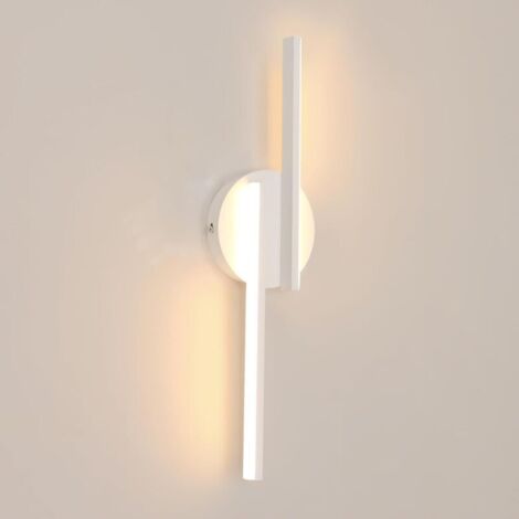 Applique Murale LED Intérieur, Lampe Murale Moderne 16W, Appliques Aluminium 3000K Lumière Chaude pour Salon Couloir Salle de Bain Escalier Veilleuse Blanc
