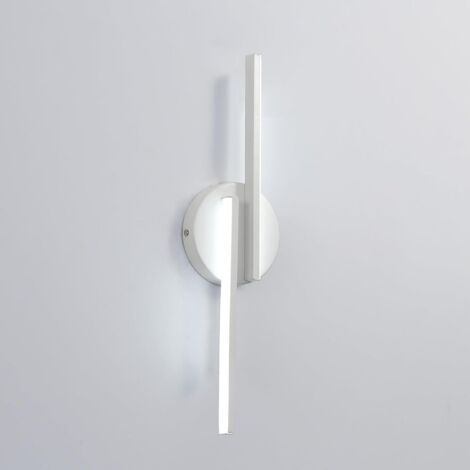 Applique Murale LED Intérieur, Lampe Murale Moderne 16W, Appliques Aluminium 6500K Lumière Froid pour Salon Couloir Salle de Bain Escalier Veilleuse Blanc