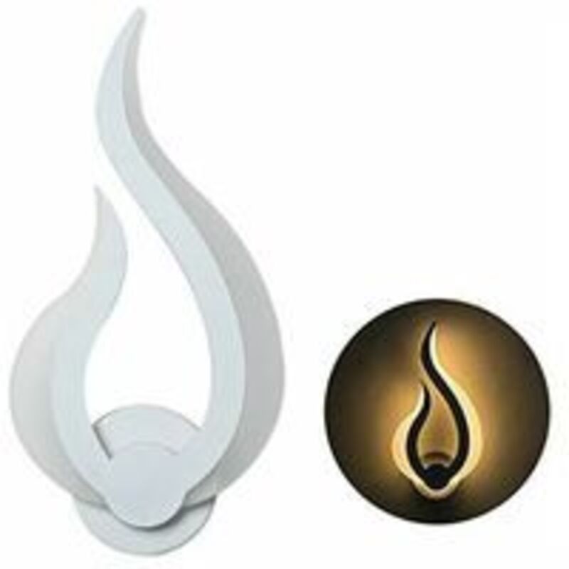 Applique Murale Led Interieur, Moderne led Applique Murale 10W, Chaud 220V, Acrylique, Forme De Flamme, Monté Des Veilleuses, pour le Salon Couloir
