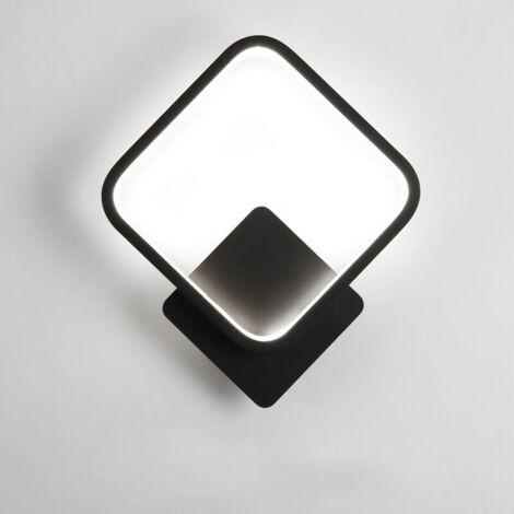 Applique Murale Led Interieur Noir Carré Blanc Chaud Acrylique Luminaire Murale Interieur,6000K Applique Murale Interieur Escalier, Applique Murale Moderne pour Couloir Chambre Salon [Classe énergétiq