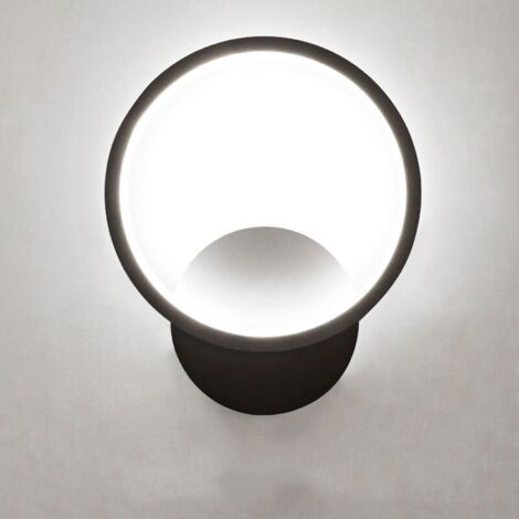 Applique Murale Led Interieur Noir Ronde Blanc Chaud Acrylique Luminaire Murale Interieur,6000K Applique Murale Interieur Escalier, Applique Murale Moderne pour Couloir Chambre Salon [Classe énergétiq