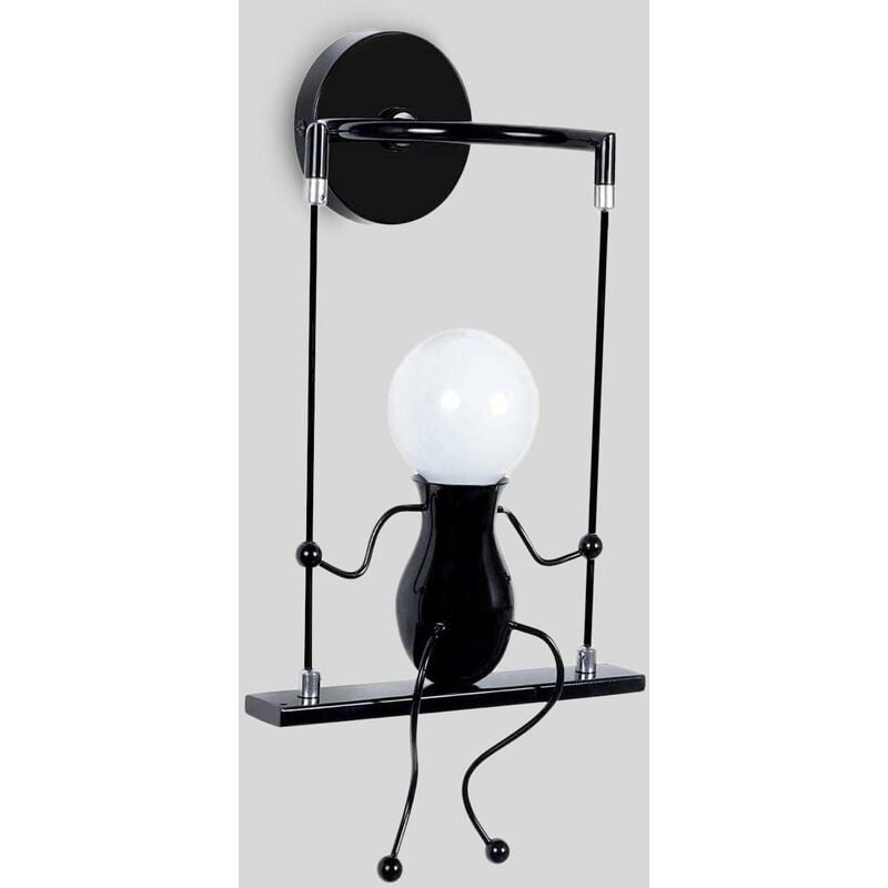 Applique Murale led Interieur, Swing Enfants Lampe de Chevet, Lampe Murale Interieur Créative Convient pour Chambres Salon Couloir, E27, Ampoule non