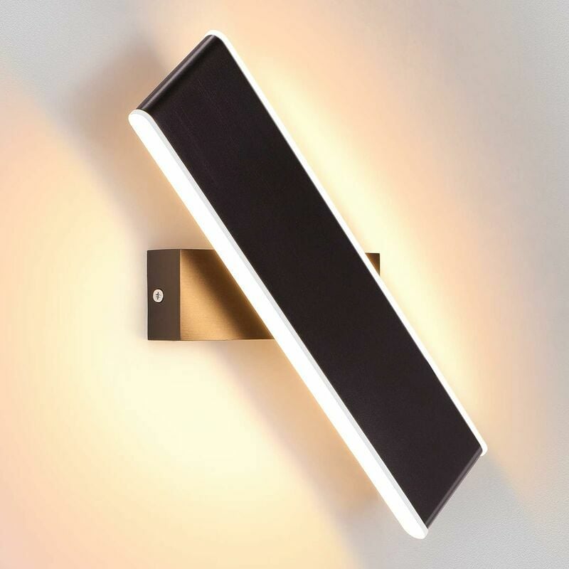 Applique Murale LED Intérieure 16W Moderne Up Down Rotation 330 Degrés Aluminium Applique Murale 3000K Blanc Chaud, 31cm