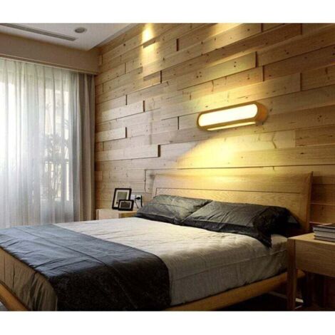 Applique Murale LED Intérieure, Applique Murale en Bois Dimmable Applique Murale LED pour Salon Chambre Escaliers Couloir Salle de Bains (45CM)
