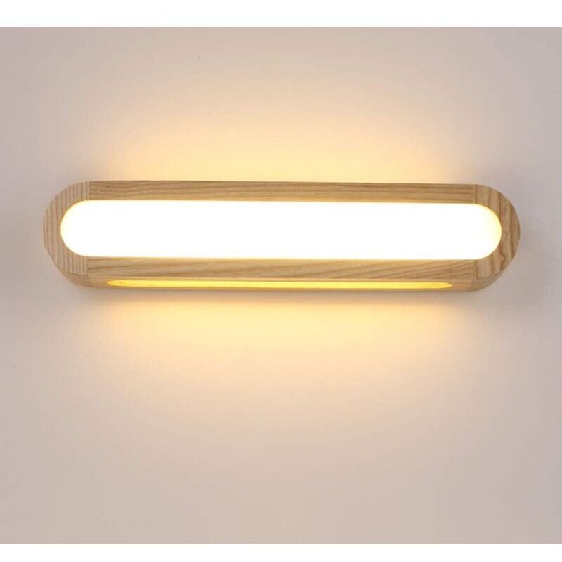 Applique Murale LED Intérieure, Applique Murale en Bois Dimmable Applique Murale LED pour Salon Chambre Escaliers Couloir Salle de Bains (45CM) - RW