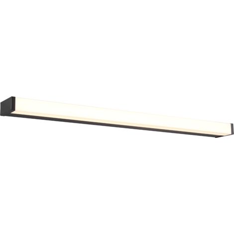 Applique murale led ip44 12w 3000k noir mat pour salle de bains trio - fabio