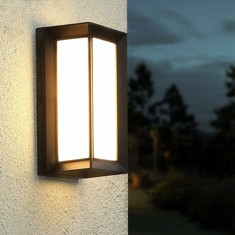 Applique Murale led, IP65 Étanche 18 w Blanc Chaud 3000 k Applique Murale Extérieure Rectangle En Aluminium Lumière Extérieure led pour Jardin Avant