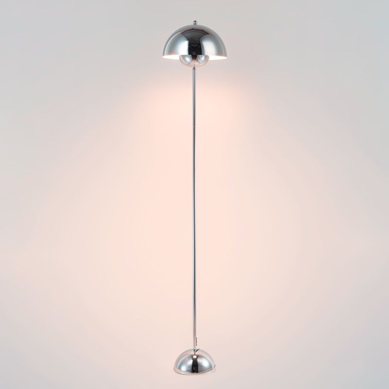 Barcelona Led - Lampe sur pied design vintage 'Mia' - E27 - Chromé