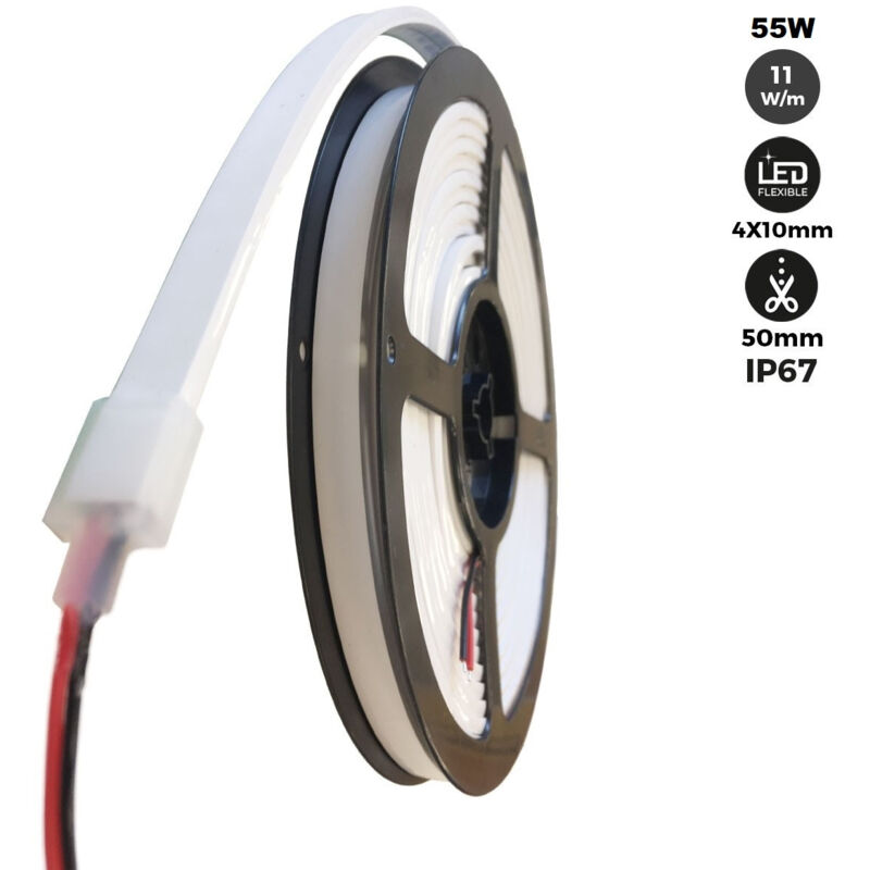 Néon led flexible 24V/DC 4x10mm - 5 mètres - Kit complet - IP67