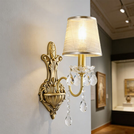 Applique Murale LED Lampe de Chevet - Variateur 3 Couleurs 3000K/4000K/6000K, Douille E14 Verre Décoratif - Éclairage Salon/Chambre/Couloir
