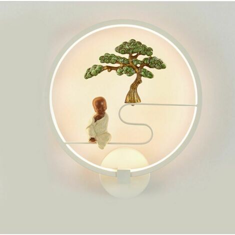 Applique murale LED lampe murale intérieure créative salon fond applique murale zen applique murale rétro, Blanc, 18w, lumière chaude