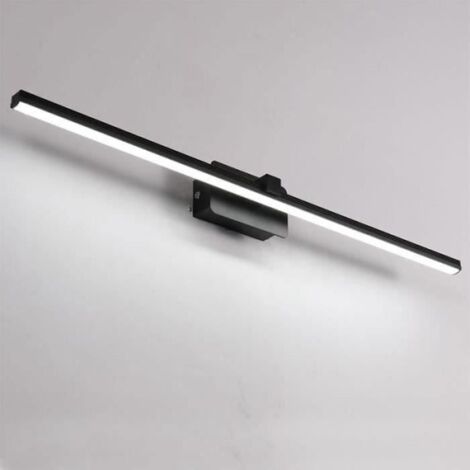 Applique Murale LED Miroir Imperméable à l\'eau Anti-brouillard - Noir - Aluminium - 40cm 8w - Lumière Chaude