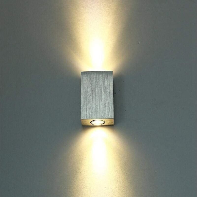 Applique Murale Led Moderne 2W Applique Murale Intérieure Lampe Murale Cube En Aluminium Pour Chambre Salon Couloir Blanc Chaud