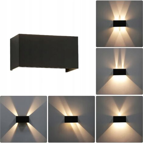 Applique murale LED moderne à double éclairage (haut/bas), 1400 lm, 24 W, pour intérieur