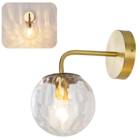 Applique murale LED moderne, applique sphérique ambrée, lampe de table décorative, lampe de chevet, E27