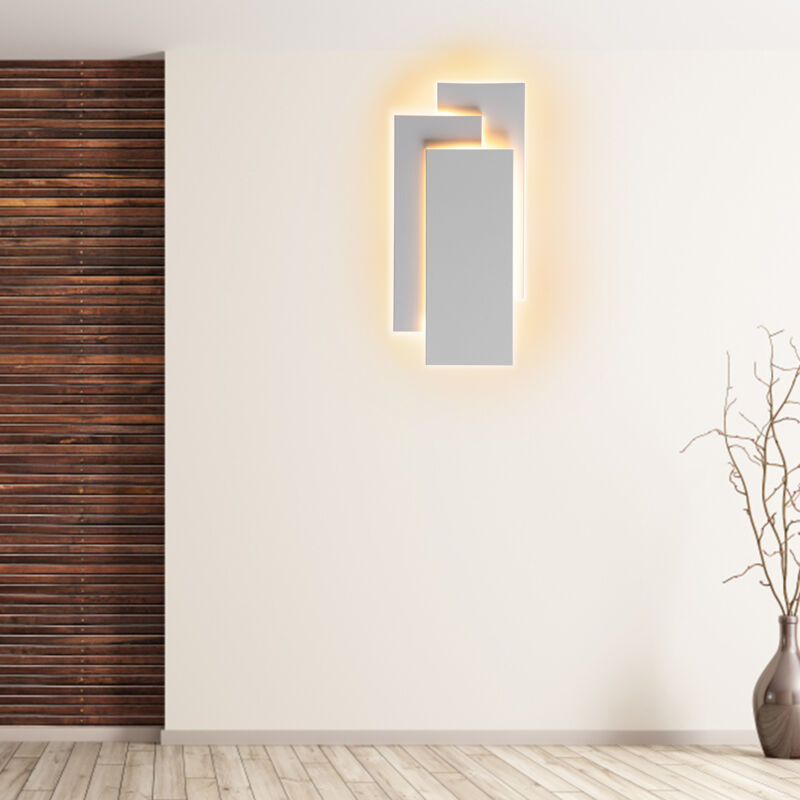 Applique Murale LED Moderne Éclairage Décoratif Chambre Salon Lampe Murale Intérieur Blanc 24W Lumière Blanc Chaud - 1Pcs