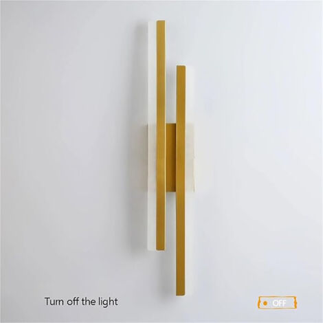 Applique murale LED moderne en acrylique noir/or, trois températures de couleur, dimmable pour chambre, salle de bain, couloir, escalier, éclairage intérieur design.
