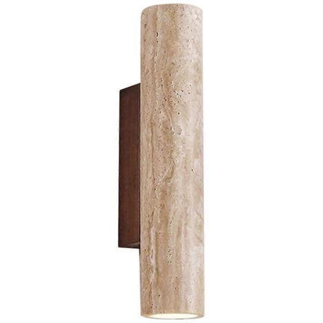 Applique murale LED moderne et simple en travertin jaune naturel