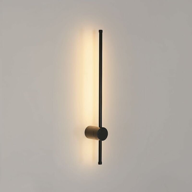 Applique Murale led Moderne Forme de ligne Lampe murale 360° Rotative Blanc Chaud Pour salon,chambre à coucher,couloir, entrée Noir 60cm