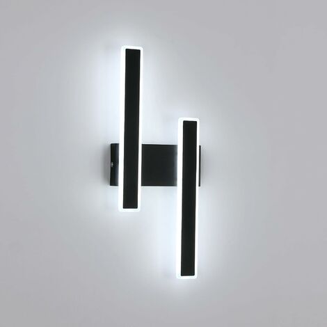 Applique Murale LED Moderne Forme de ligne Lampe murale Blanc Froid 6000K Pour chambre à coucher, salon, couloir, entrée Noir