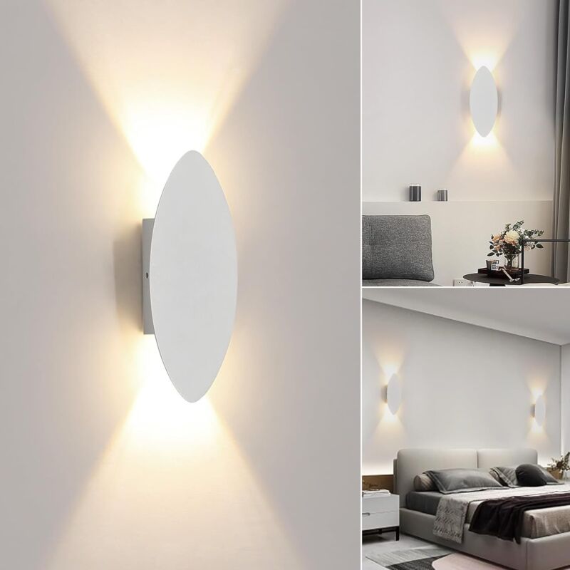 Goeco - Applique Murale led Moderne Lampe murale 6W Blanc Chaud 3000K Pour chambre à coucher salon couloir entrée Blanc