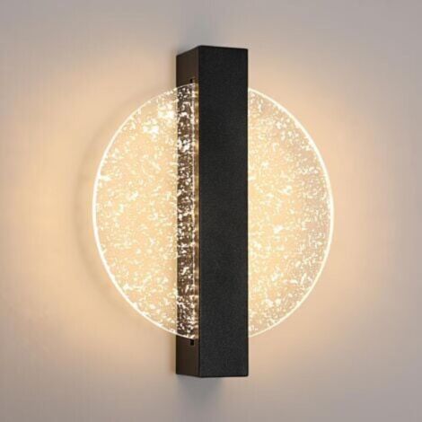 Applique Murale LED Moderne Rond Lampe murale 3000K Blanc Chaud Pour chambre à coucher, salon, couloir, entrée Noir