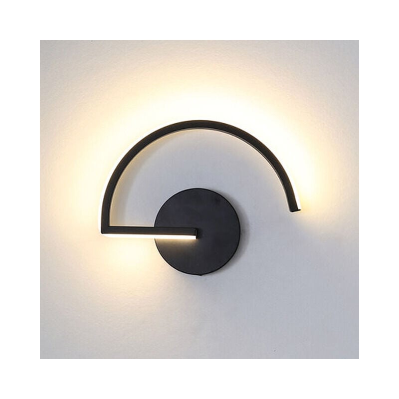 Applique Murale Led Noir Applique Murale Moderne Lampe Murale D'Intérieur Led Pour Salon, Couloir, Chambre à Coucher, Café, Jardin (Blanc Chaud)