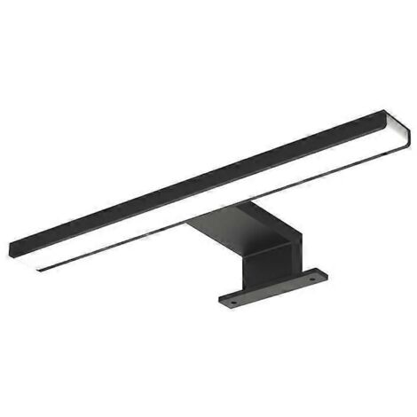 Applique murale LED noire 5 W 30 cm pour miroir de salle de bain, blanc chaud, étanche IP44.