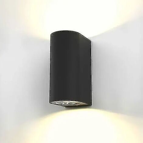 Applique murale LED noire moderne pour l'intérieur et l'extérieur, douille GU10, 2 spots de 400 lm chacun, Cl