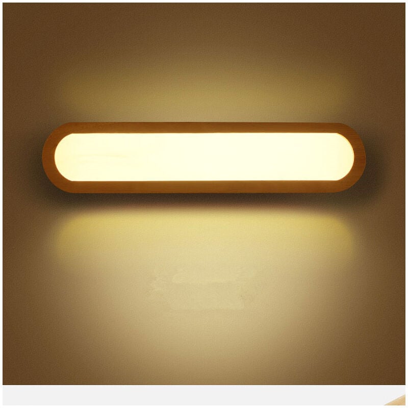 Tonchean - Applique murale led nordique en bois massif, luminaire décoratif d'intérieur, idéal pour une chambre à coucher, un couloir, des escaliers,