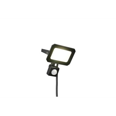 Applique murale LED orientable avec détecteur de mouvement en aluminium noir L 12 cm