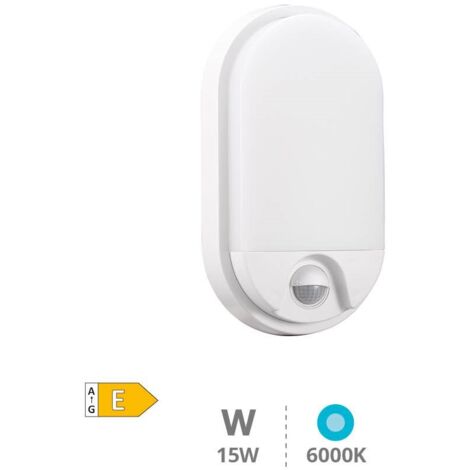 Applique murale LED ovale Doko avec détecteur de mouvement 15 W 6000 K Blanc