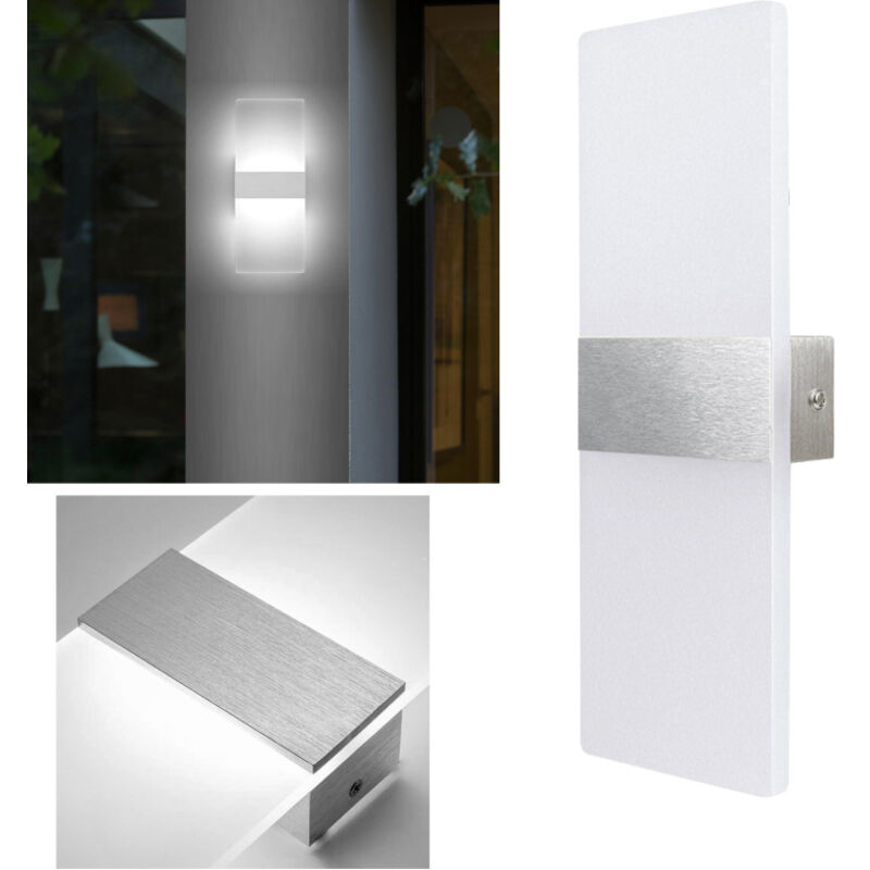 Applique murale led Porte-manteau Intérieur Lampe de couloir Escalier Extérieur Chambre à coucher Applique murale Blanc 12W