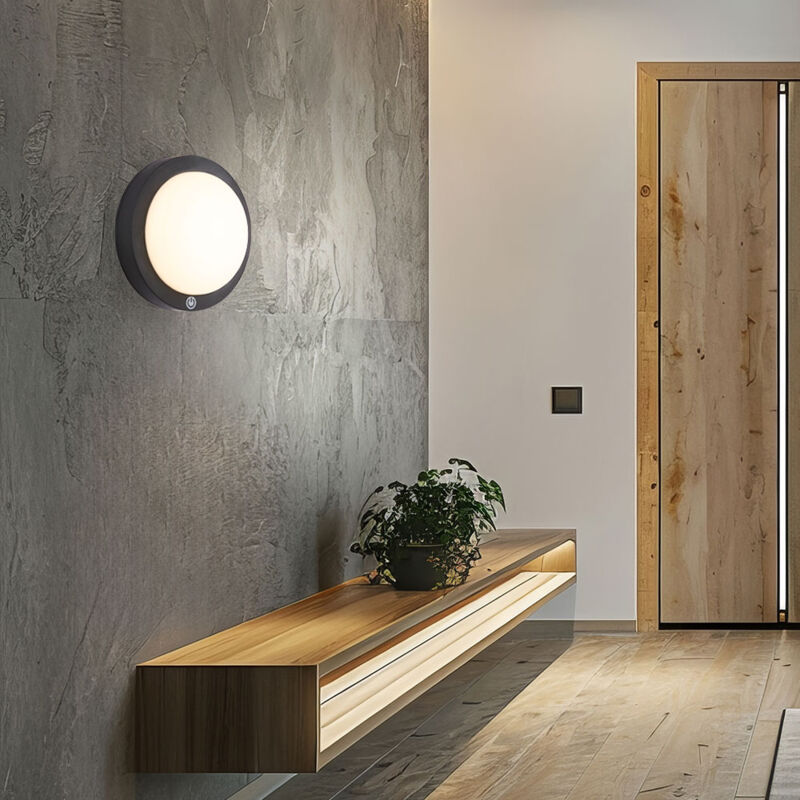 Applique murale led pour couloir, lampe d'escalier à piles, noir d 15 cm