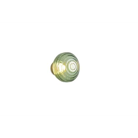 Applique murale LED pour couloir, métal, batterie, verre, vert, variateur tactile, H 15,5 cm