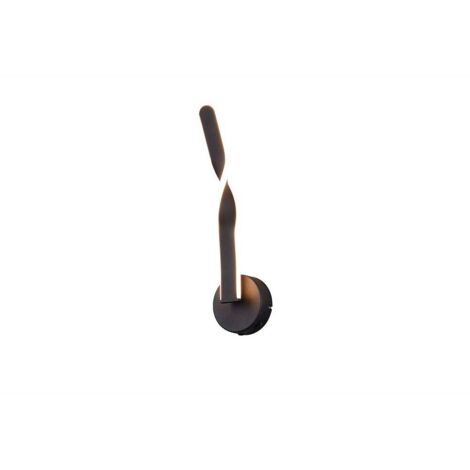 Applique murale LED pour couloir, métal noir mat, interrupteur, H 45,5 cm