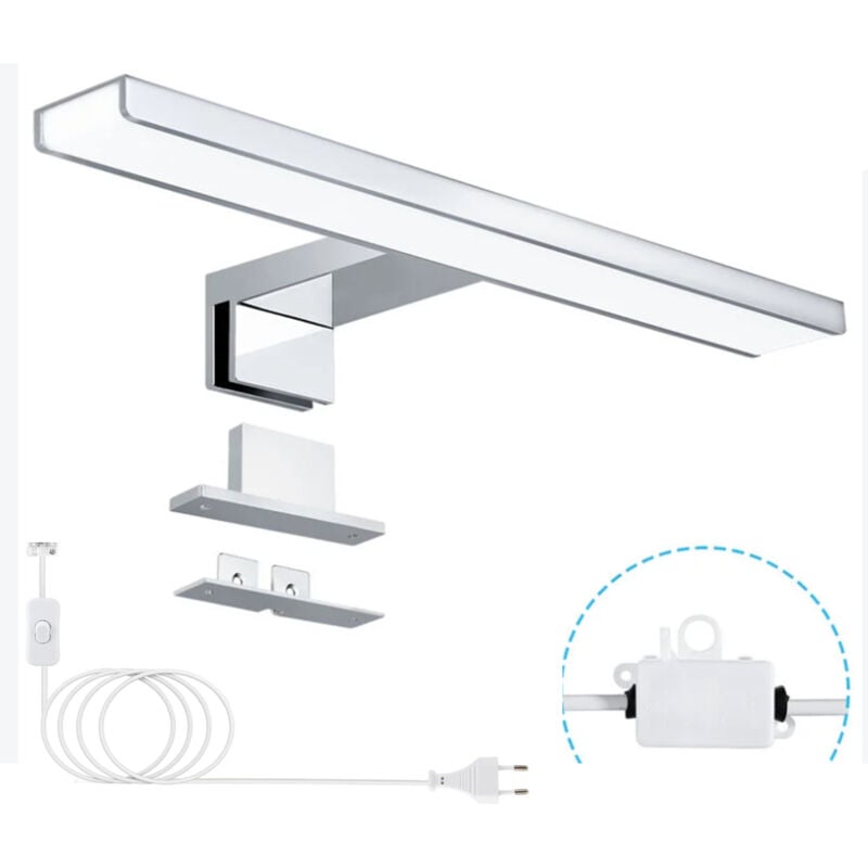 Okwish - Applique murale led pour miroir,plafonnier + lampe à pince,lampe de maquillage,LED intégrée en permanence,30 cm(Prise européenne avec