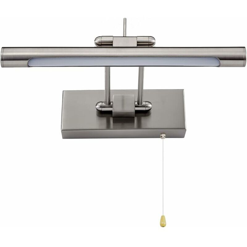 Applique Murale led pour Salle de Bain avec Interrupteur à Tirette, Miroir Réglable IP44, 4000K 35cm/6w Blanc