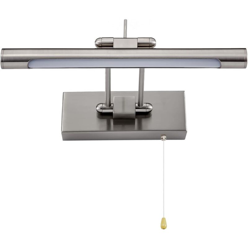 Applique Murale LED pour Salle de Bain avec Interrupteur à Tirette, Miroir Réglable IP44, 4000K 35cm/6w Blanc