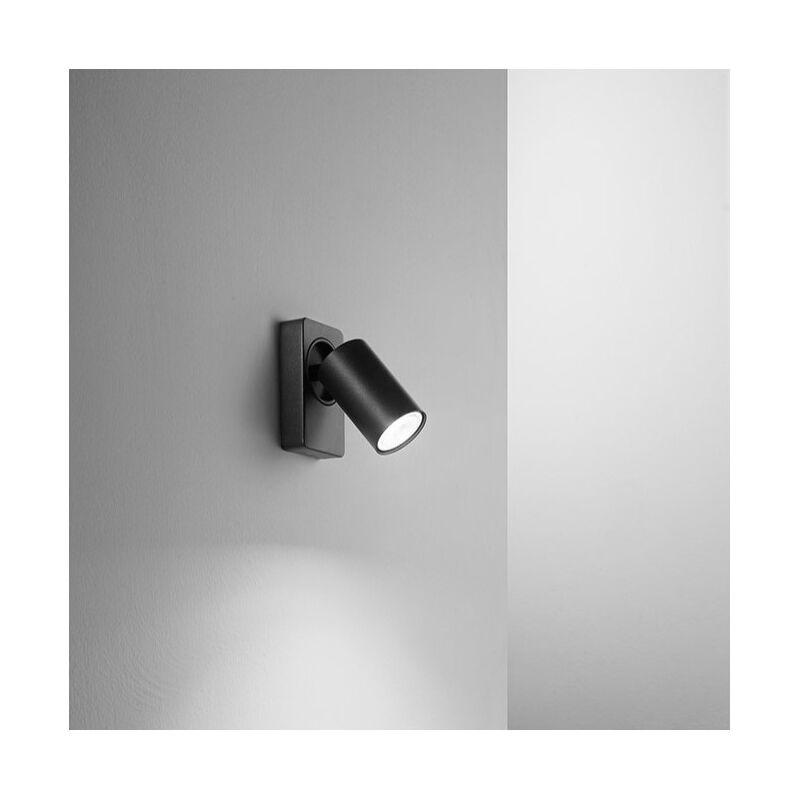 Applique murale led ronde noire orientable oddy 1xGu10 Perenz