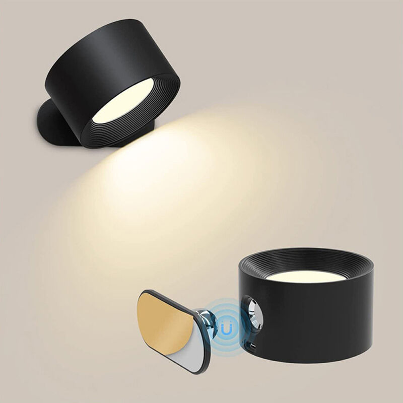 Lampe murale LED sans fil avec télécommande - 3 couleurs (2700K/4000K/5700K) et intensité réglable - Rotation 360° magnétique - Installation sans