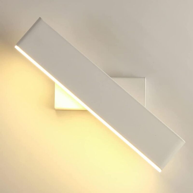 Applique Murale led Rotative à 360° Applique Murale Interieur 6W Blanc Chaud Base Noire 220V Lampe de Chevet Postuler à Chambre Salon Couloir