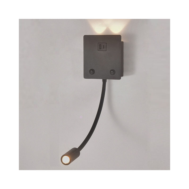 Applique murale led rotative avec usb, applique murale de lecture et interrupteur, adaptée à la chambre à coucher, à l'hôtel