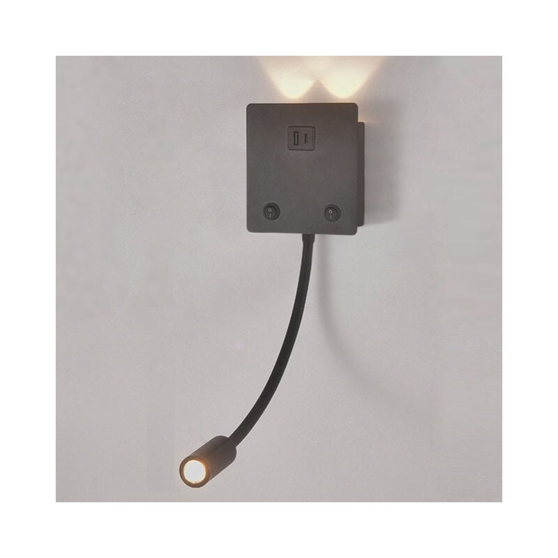 Tonchean - Applique murale led rotative avec usb, lampe murale de lecture et interrupteur, convient pour chambre à coucher, hôtel