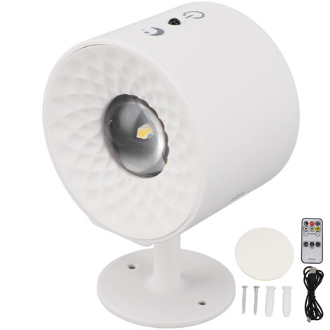 Applique Murale LED Sans Fil avec Télécommande, Rotation Magnétique 3 Tons, Luminaire d'Intérieur à Fixation Murale