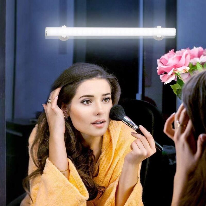 Applique murale LED sans fil rechargeable avec contrôle tactile pour miroir de maquillage, salle de bain