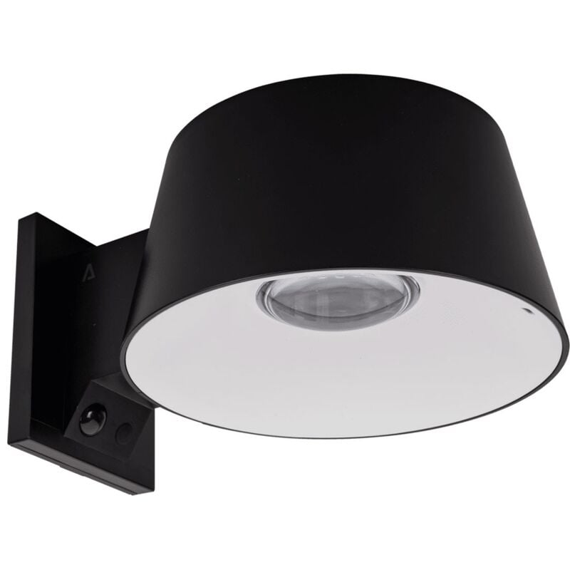 Aslo - Applique murale led solaire Noire 5.26W 1000 Lumen Eclairage led Détecteur infrarouge Angle 120° IP54