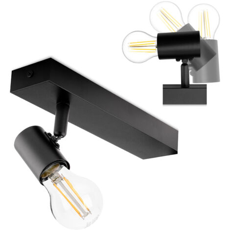 Applique murale LED Spot de plafond orientable E27 GLASA Noir Lumiled