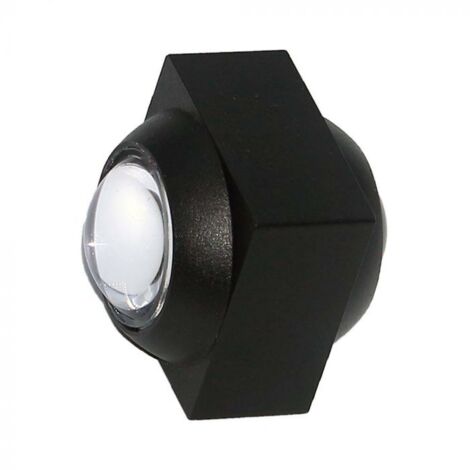 Applique murale LED V-TAC 2 W à double faisceau, corps noir, blanc chaud, IP54